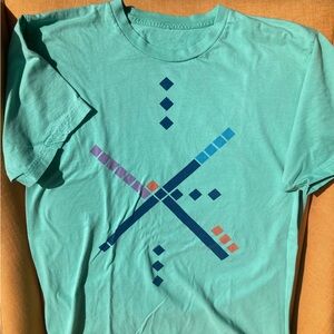 Vintage PDX Portland airport carpet motif T-shirt in green sz Large